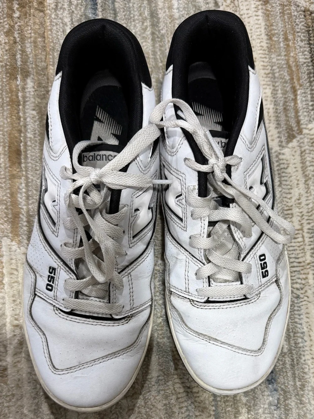 New Balance White and Black 550 Men's Sneakers